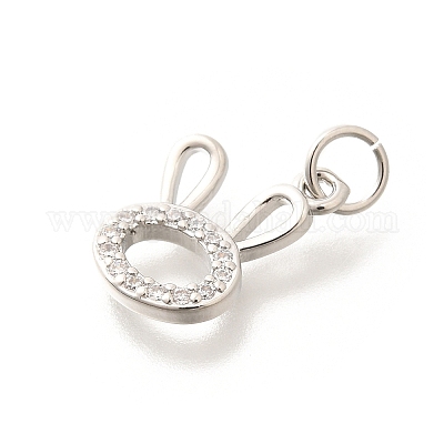 Латунные микропаве прозрачные подвески с фианитом KK-L225-033P-1