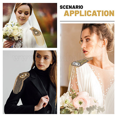 6 шт. 3 стиля модных эполет с кисточками AJEW-GL0002-25-1