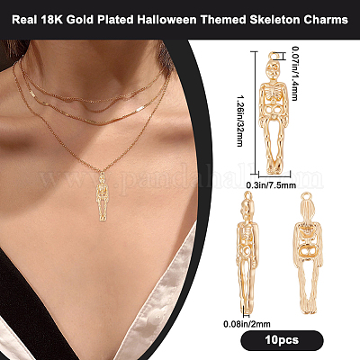 10 шт. латунные подвески на тему Хэллоуина KK-BBC0015-68C-1