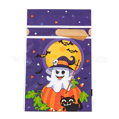 50 шт. прямоугольные полиэтиленовые пакеты для конфет на Хэллоуин ABAG-U001-01D-1