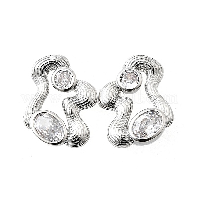 Серьги-гвоздики из циркония EJEW-V011-06P-1