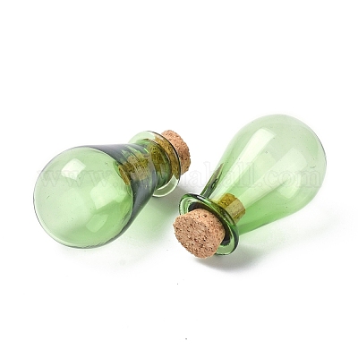 Green Glass Light Bulb Salt and Pepper Shakers 