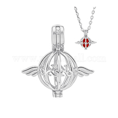 1 шт. 925 подвески из стерлингового серебра с полыми бусинами STER-PH0003-81P-1