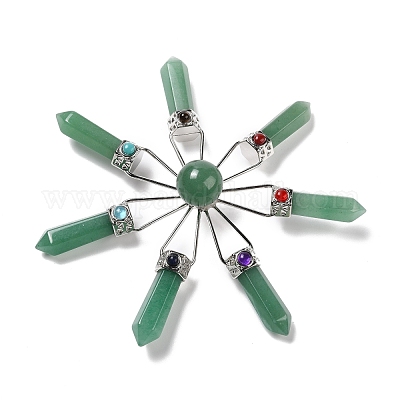 Натуральный зеленый авантюрин 7 генератор энергии точек чакры DJEW-I016-01P-01-1