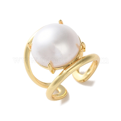 Стойка покрытие латунь открытые манжеты кольца RJEW-M172-05G-1