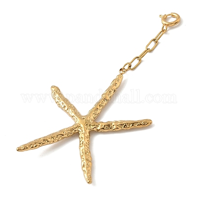 Подвесные украшения в виде морских звезд из нержавеющей стали 304 STAS-K308-10G-1