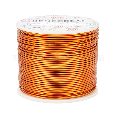 Round Aluminum Wire, Orange Red, 15 Gauge, 1.5mm, about 223.09  Feet(68m)/roll