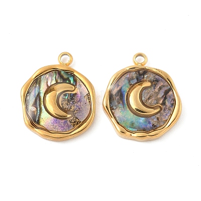 Подвески из натуральной ракушки пауа из нержавеющей стали 304 STAS-F319-02A-G01-1