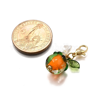 3 шт. подвеска в виде фруктов ручной работы в технике лэмпворк HJEW-TA00347-1