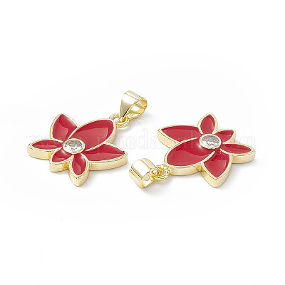 Подвески из латуни с эмалью в стойку KK-B065-05G-02-1