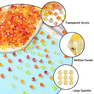 5 стиль прозрачных акриловых бусин&nbsp;TACR-YW0002-04B-1