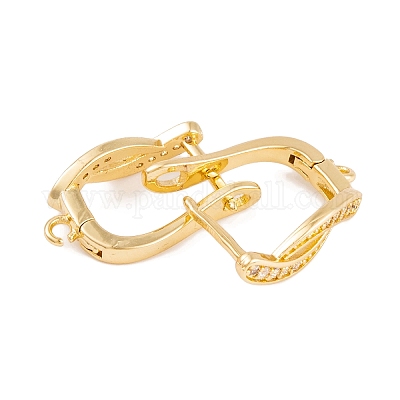 Фурнитура для сережек-обручов из латуни с фианитом KK-S374-04G-05-1