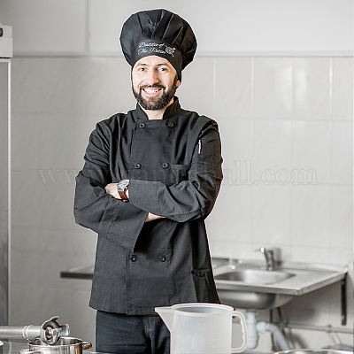Black Chef Hat Cooking chef Caps Adjustable Men Kitchen Elastic