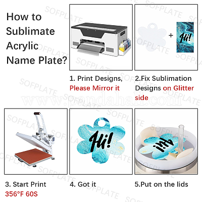 8 шт. акриловые термотрансферные большие подвески FIND-SP0003-09D-1