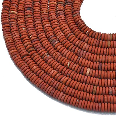 Нити бусин из натуральной матовой красной яшмы G-K389-C16-01-1