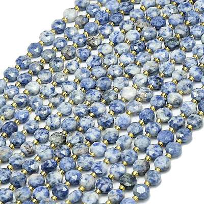 Натуральное синее пятно нитки из бисера яшмы&nbsp;G-C116-A73-02-1