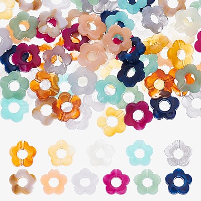 60Pcs Alloy Enamel Bead Caps Flower End Caps Loose Spacer Beads Mixed Color  for Jewelry Making DIY Bracelet Necklace Craft