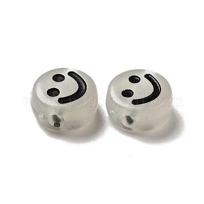 Luminous Acrylic Glow in the Dark 10x5mm Smiley Face Beads - Package of 50