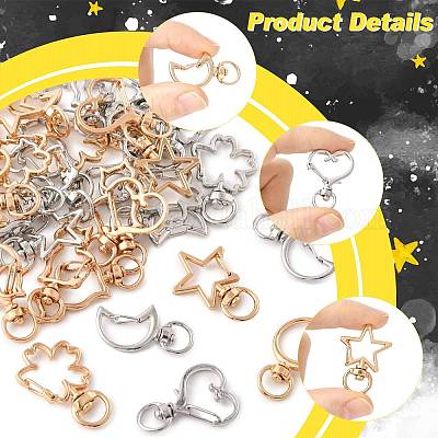 40 шт. 10-х стилевых поворотных карабинов из сплава FIND-FS0004-74-1