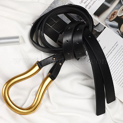 Ремни-цепочки из искусственной кожи с застежками из золотистого сплава FS-WGD81D3-01-1