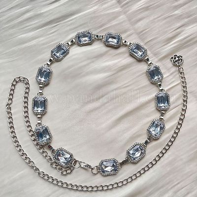 Цепочка из сплава со стразами в стиле бохо с прямоугольными звеньями&nbsp;FS-WGF667A-05-1