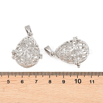 Латунные полые подвески в форме капли&nbsp;KK-L079-20-NR-1