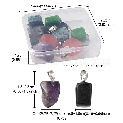 10шт 5 стиля подвески из натуральных и синтетических смешанных драгоценных камней G-YW0001-37-1