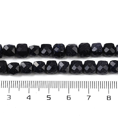 Синтетический синий авантюрин бисер нитей G-H078-C47-6mm-1