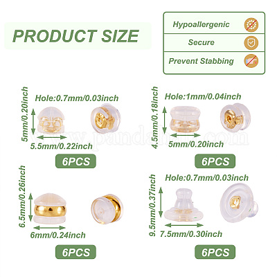 24 шт. 4 стиля латунных ушных гаек FIND-TA0006-59-1