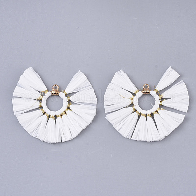 Подвески из натуральной рафии с кисточкой FIND-R073-10-1