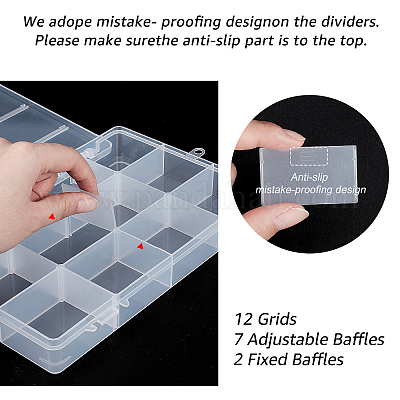 Storage Box Plastic Craft Organizer Hard Plastic Compartment Slot  Adjustable