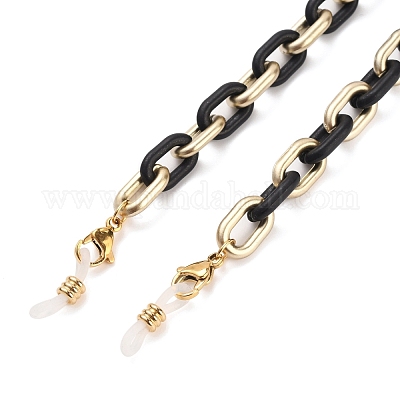 Окрашенные распылением пластмассовые цепочки для очков ccb AJEW-EH00240-02-1