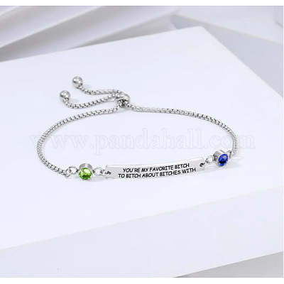 Браслеты-слайдеры из нержавеющей стали 304 с микро-паве из кубического циркония FS-WGC99B9-13-1