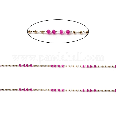 Цепочки rondelle со стеклянными бусинами CHS-G028-07G-03-1
