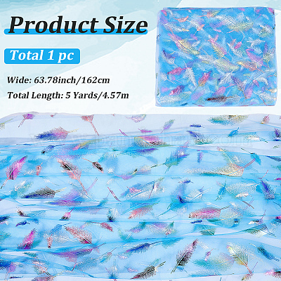 Нейлоновая ткань с рисунком перьев DIY-WH20066-004B-1