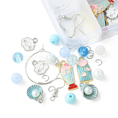 Наборы для изготовления сережек из акриловых бусин своими руками DIY-FS0006-67B-1