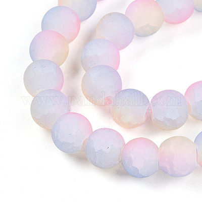 Стеклянные бусины кракле X1-GLAA-N009-8mm-04-1