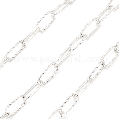 925 серебряная цепочка с перекрещивающимися звеньями в форме скрепки STER-NH0001-82S-1