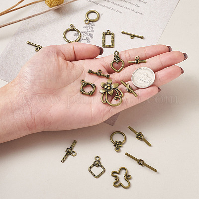 Застежки тоггл в тибетском стиле  TIBE-TA0001-21AB-1