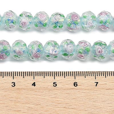 Нити из фольгированных бусин лэмпворк ручной работы FOIL-S136-001G-1