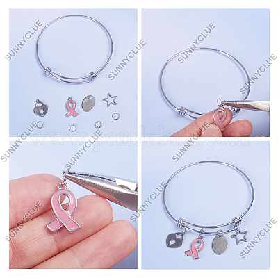 12шт регулируемый расширяемый браслет из нержавеющей стали 201 STAS-SC0008-73-1