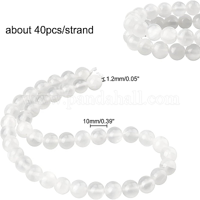 1 нить бусины из натурального селенита G-CA0001-78D-1