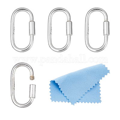 4 шт. 925 застежки-карабина из стерлингового серебра STER-DC0001-74-1