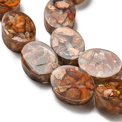 Окрашенная натуральная императорская яшма с нитями смоляных бусин G-G083-A04-01-1