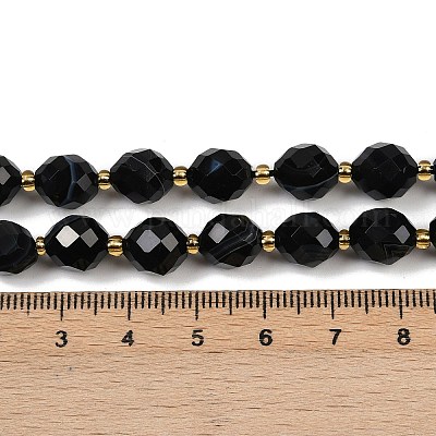 Нити бусин из натурального полосатого агата/полосчатого агата (окрашенного и нагретого) G-N342-149I-20-1