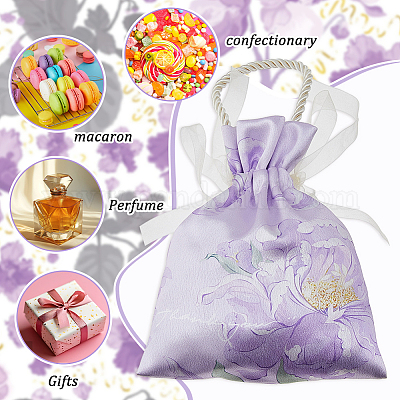 Прямоугольные полиэстеровые подарочные пакеты для конфет с завязками ABAG-WH0062-03-1