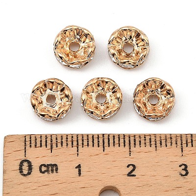 Messing Strass Zwischen perlen&nbsp;RB-A014-L8mm-01LG-NF-1