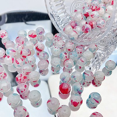 Прозрачные стеклянные бусмины кракле GLAA-D012-02A-1