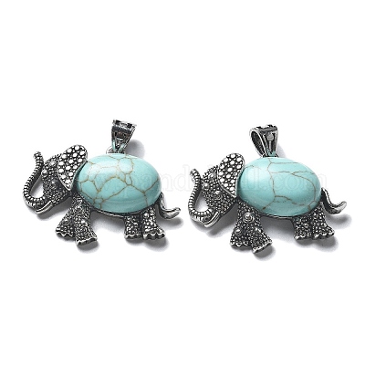 Подвеска из окрашенной синтетической бирюзы G-H083-02AS-09-1