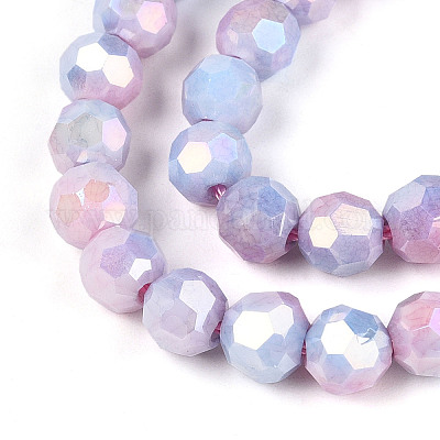 Антикоррозийные гальванические стеклянные бусины X-EGLA-T021-6mm-15-07-1